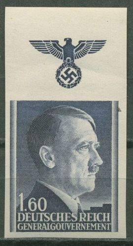 Generalgouvernement 1942 Freimarke Hitler Oberrand ungezähnt! 88 U OR postfrisch