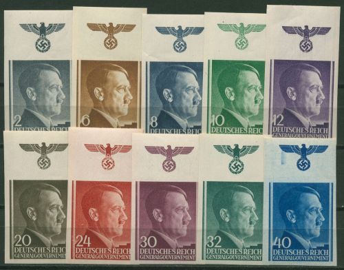 Generalgouvernement 1941 Hitler Oberrand ungezähnt! 71/75+77/81 U OR postfrisch