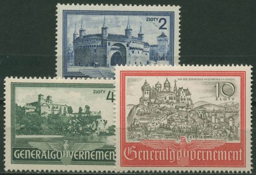 Generalgouvernement 1941 Bauwerke 63/65 postfrisch