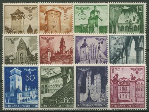 Generalgouvernement 1940 Freimarken Bauwerke 40/51 postfrisch