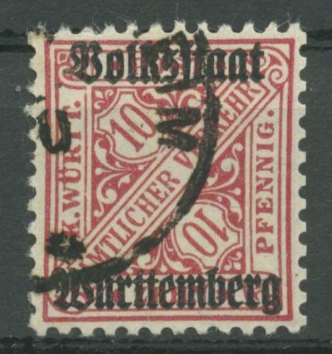 Württemberg Dienstmarken 1919 mit Aufdruck 262 gestempelt