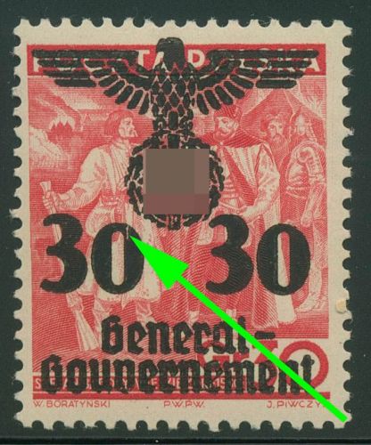 Generalgouvernement 1940 Polen mit Aufdruck, Aufdruckfehler 23 I mit Falz