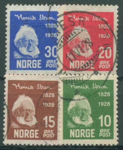 Norwegen 1928 Persönlichkeiten Dichter Henrik Ibsen 137/40 gestempelt