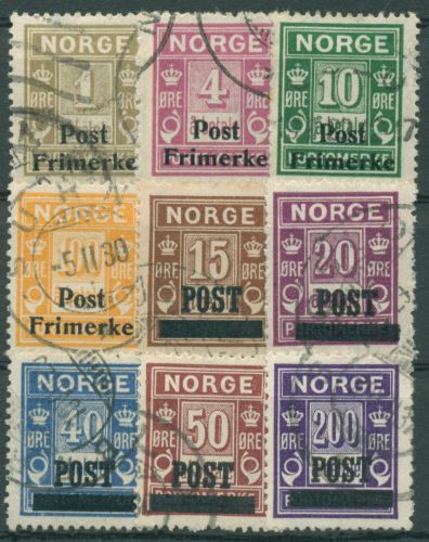 Norwegen 1929 Portomarken mit Aufdruck 141/49 gestempelt
