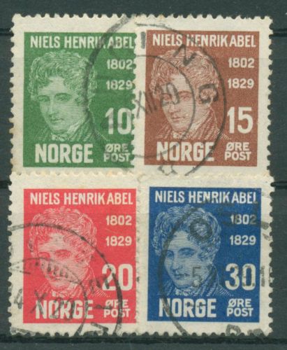 Norwegen 1929 Persönlichkeiten Mathematiker Niels Henrik Abel 150/53 gestempelt