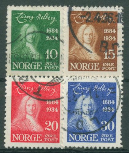 Norwegen 1934 Persönlichkeiten Dichter Ludvig Holbert 168/71 gestempelt