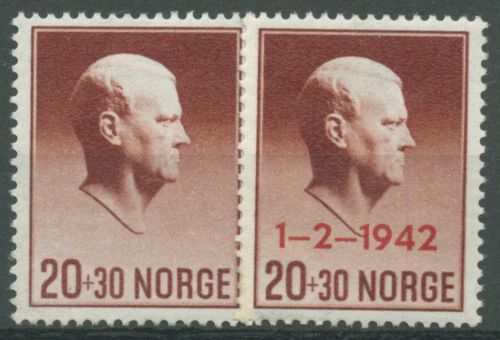 Norwegen 1942 Politiker Vidkun Quisling 265/66 mit Falz