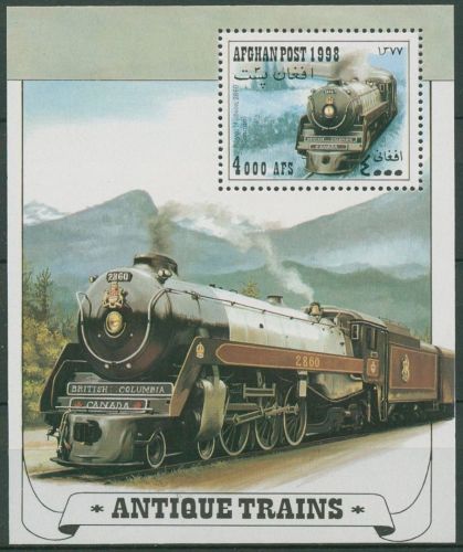 Afghanistan 1998 Eisenbahn Lokomotiven Block 100 postfrisch (C98261)