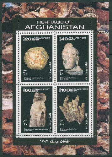 Afghanistan 2003 Kulturerbe Skulpturen Block 124 postfrisch (C65709)