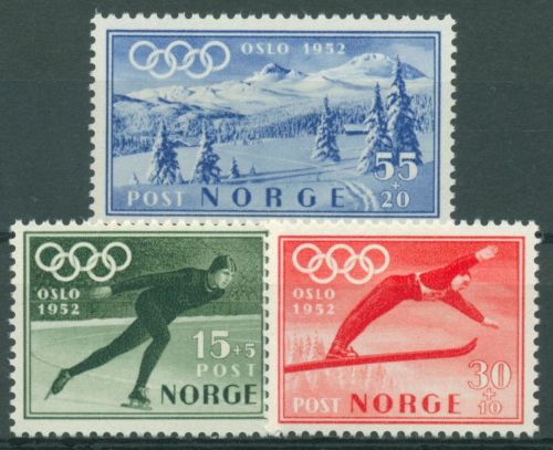 Norwegen 1951 Olympische Winterspiele ´52 Oslo 372/74 postfrisch