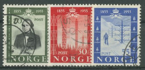 Norwegen 1954 Telegraphie Rundfunk 387/89 gestempelt