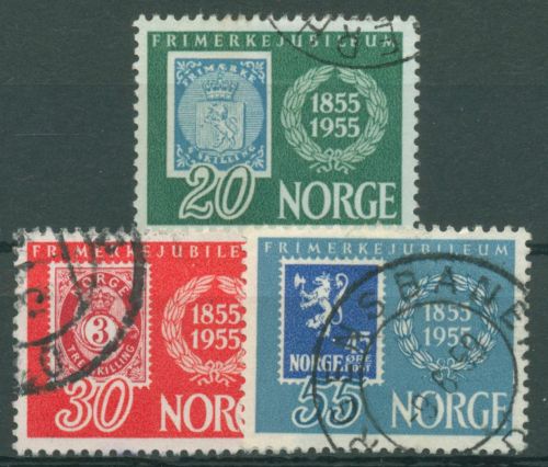 Norwegen 1955 100 Jahre Briefmarken 390/92 gestempelt