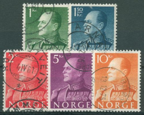 Norwegen 1959 König Olaf V. 428/32 x gestempelt