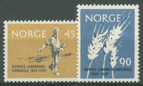 Norwegen 1959 Landwirtschaftliche Hochschule Sämann Getreide 436/37 postfrisch