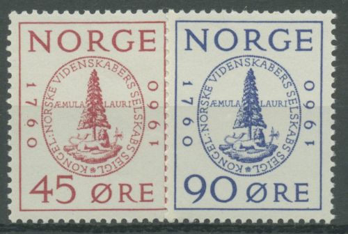 Norwegen 1960 Wissenschaftliche Gesellschaft Siegel 440/41 postfrisch