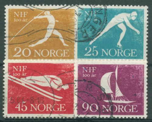 Norwegen 1961 100 Jahre Sportverband 452/55 gestempelt