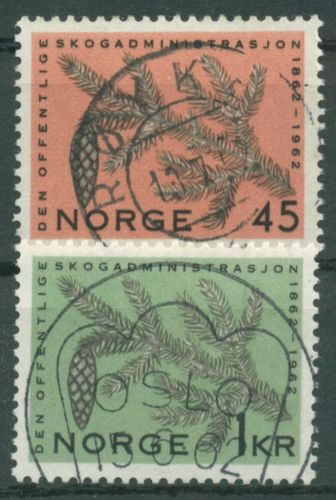 Norwegen 1962 Öffentliche Forstverwaltung Fichtenzweig 469/70 gestempelt