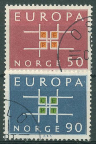 Norwegen 1963 Europa CEPT Buchstabenornament 498/99 gestempelt