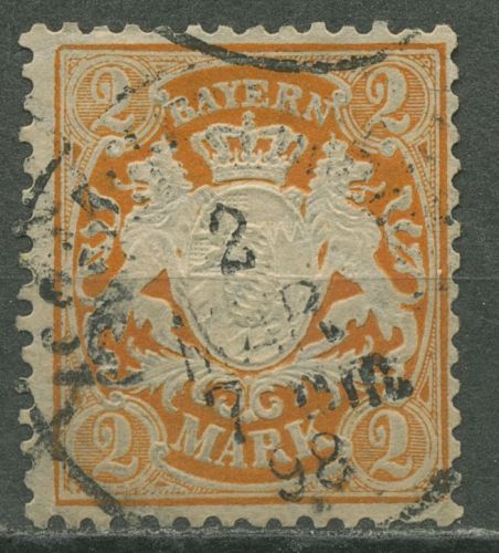 Bayern 1890/1903 Staatswappen auf Ornament 64 x gestempelt