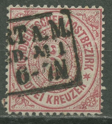 Norddeutscher Postbezirk NDP 1869 3 Kreuzer 21 gestempelt