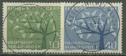 Bund 1962 Europa CEPT Baum 383/84 mit TOP-Stempel