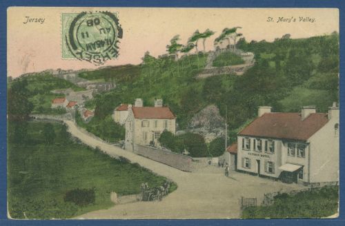 Jersey St. Mary's Valley Victoria Hotel, gelaufen 1908 (AK5323)