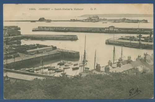 Insel Jersey Saint-Helier's Hafen, gelaufen 1903 (AK5317)