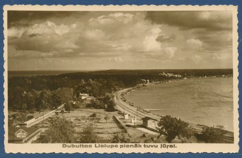 Majori Bahnstrecke entlang des Flusses Lielupe, gelaufen 1935 (AK5309)