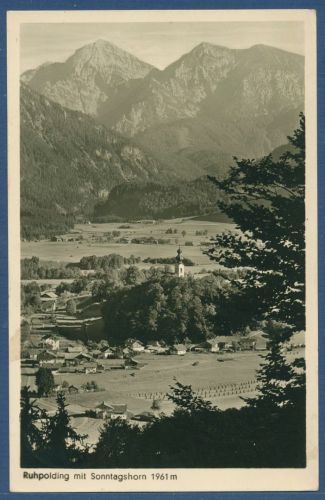 Ruhpolding mit Sonntagshorn, gelaufen 1953 Marke fehlt (AK5364)