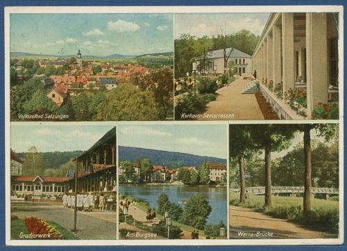 Bad Langensalza Am Burgsee Gradierwerk Kurpark, gelaufen 1961 (AK5403)