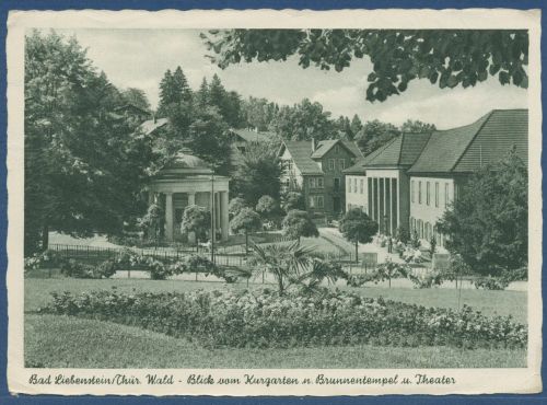 Bad Liebenstein Brunnentempel und Theater, gelaufen 1956 (AK5402)