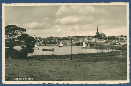 Kappeln an der Schlei Blick zum Hafen, gelaufen 1939 (AK5422)
