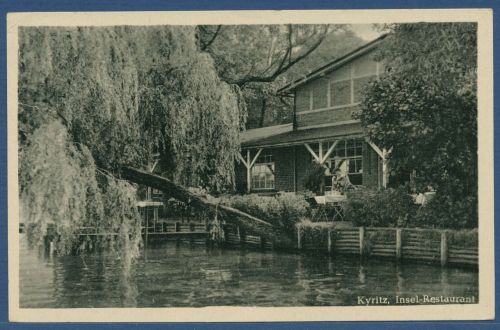 Kyritz Insel-Restaurant, gelaufen Marke fehlt (AK5416)