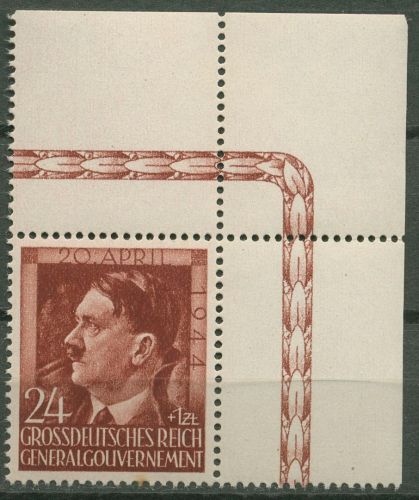 Generalgouvernement 1944 Hitler 118 Ecke 2 postfrisch, kleiner Fleck unten