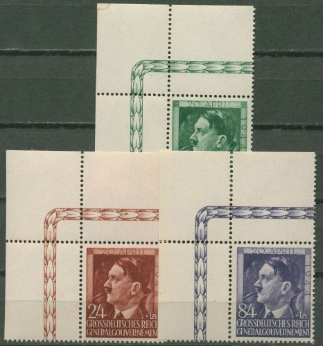 Generalgouvernement 1944 Hitler 117/19 Ecke 1 postfrisch