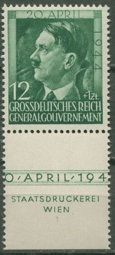 Generalgouvernement 1944 Hitler mit Formnummer 117 FN 1 postfrisch