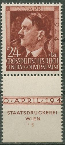 Generalgouvernement 1944 Hitler mit Formnummer 118 FN 5 postfrisch