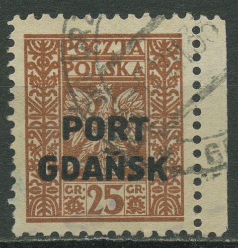 Polen Port Gdansk 1929 Marken mit Aufdruck 22 gestempelt
