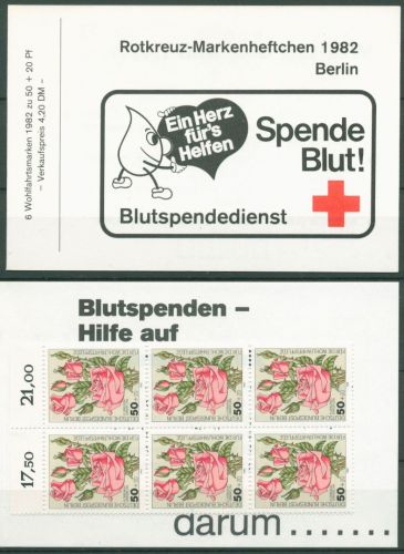 Berlin Rotes Kreuz 1982 Blumen Markenheftchen 680 MH postfrisch (C60190)