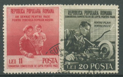 Rumänien 1950 Friedenskongress 1236/37 gestempelt