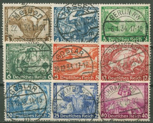 Deutsches Reich 1933 Deutsche Nothilfe Wagner 499/507 mit TOP-Stempel