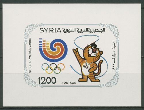Syrien 1988 Olympia Sommerspiele Seoul Maskottchen Block 70 postfrisch (C65744)
