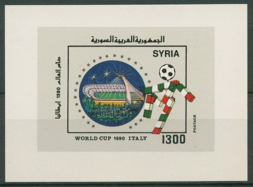 Syrien 1990 Fußball-WM Italien Stadion Maskottchen Block 71 postfrisch (C65745)