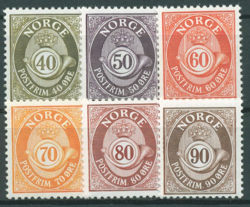 Norwegen 1978 Posthorn 758/63 postfrisch