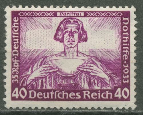 Deutsches Reich 1933 Deutsche Nothilfe Wagner 507 A mit Falz, kleiner Zahnfehler