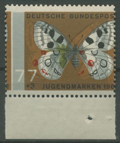 Bund 1962 Schmetterlinge ABART extreme Passerverschiebung !!! 376 postfrisch