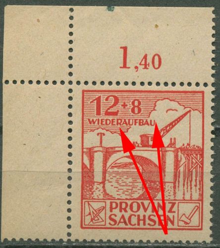SBZ Provinz Sachsen 1946 Wiederaufbau mit Plattenfehler 88 A VII postfrisch