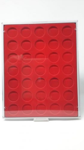 LINDNER Münzbox 2111 Standard 35 runde Fächer 32,5 mm, 10 Euro, gebraucht (Z670)