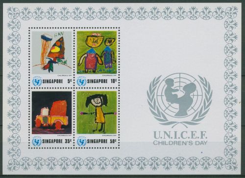 Singapur 1974 UNICEF Kindertag Zeichnungen Block 6 postfrisch (C65799)