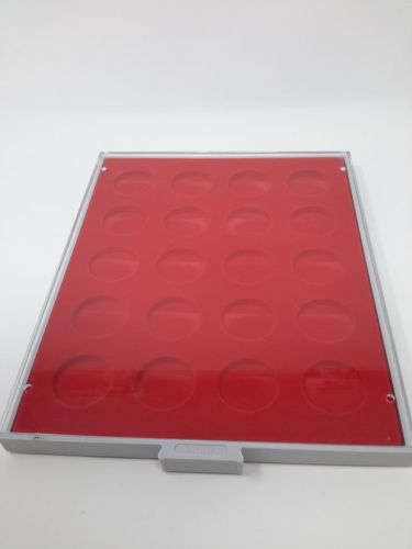 LINDNER Münzbox 2102 Standard 20 runde Fächer 38 mm, gebraucht (Z675)